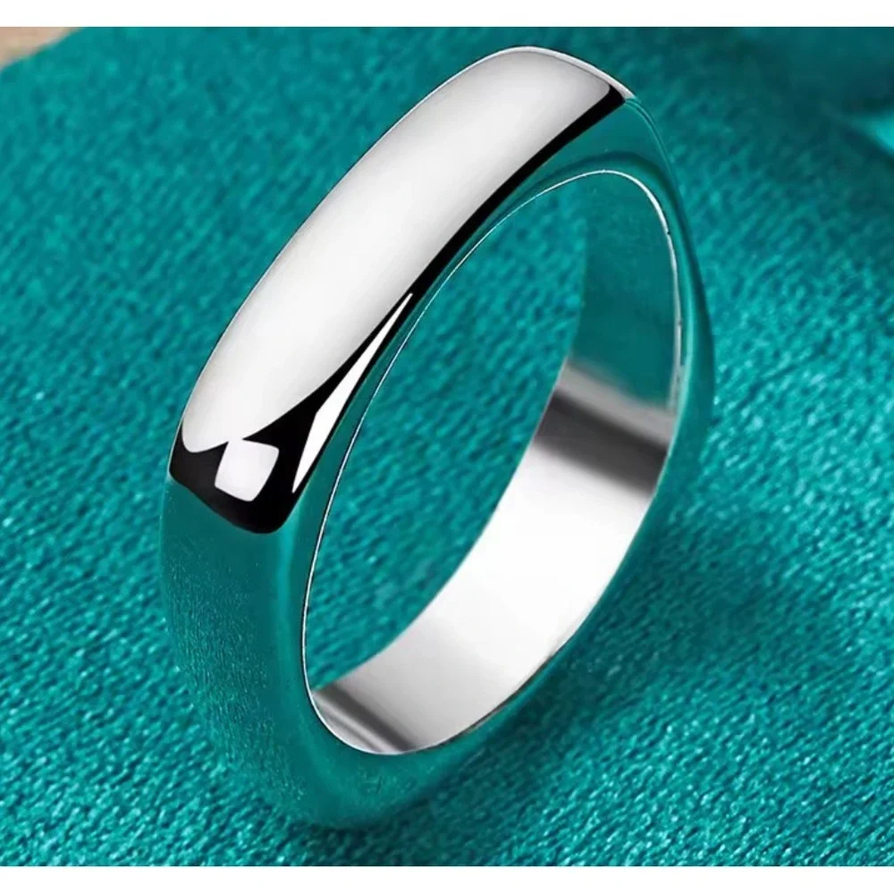 NEW Square 925 Sterling Silver‎ Ring Statement Band Minimalist Jewelry, Size 7